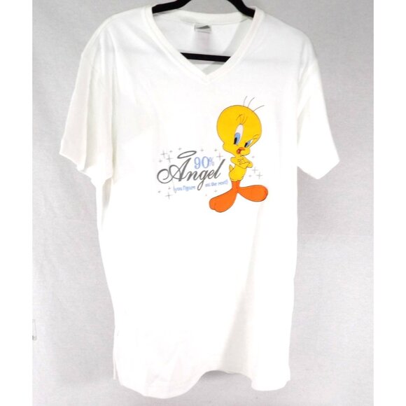 Warner Bros. Tops - Tweety Bird Women's Short Sleeve V-Neck Tee size Small New